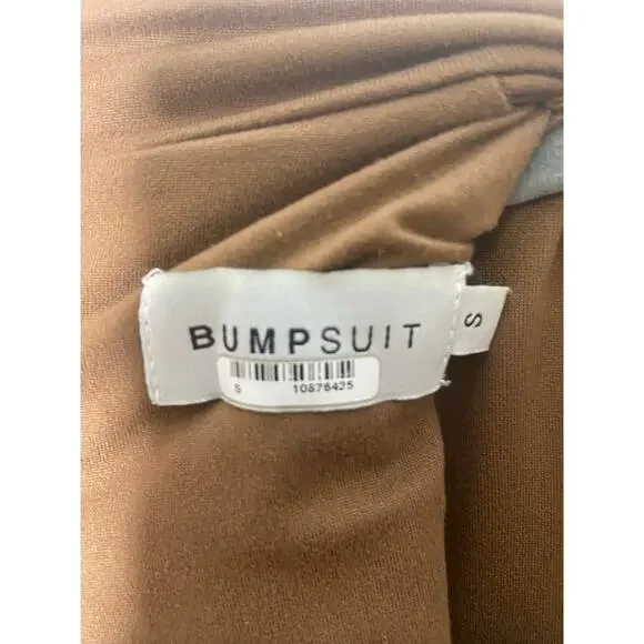 Bumpsuit Penelope Maternity Jumpsuit Turtleneck Long Sleeve Mocha Pregnant Sz S